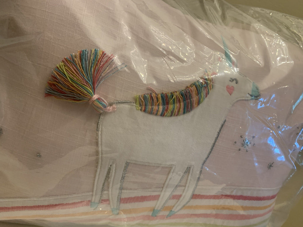 pottery barn Unicorn rainbow Disney pillow school girl birthday holiday gift =