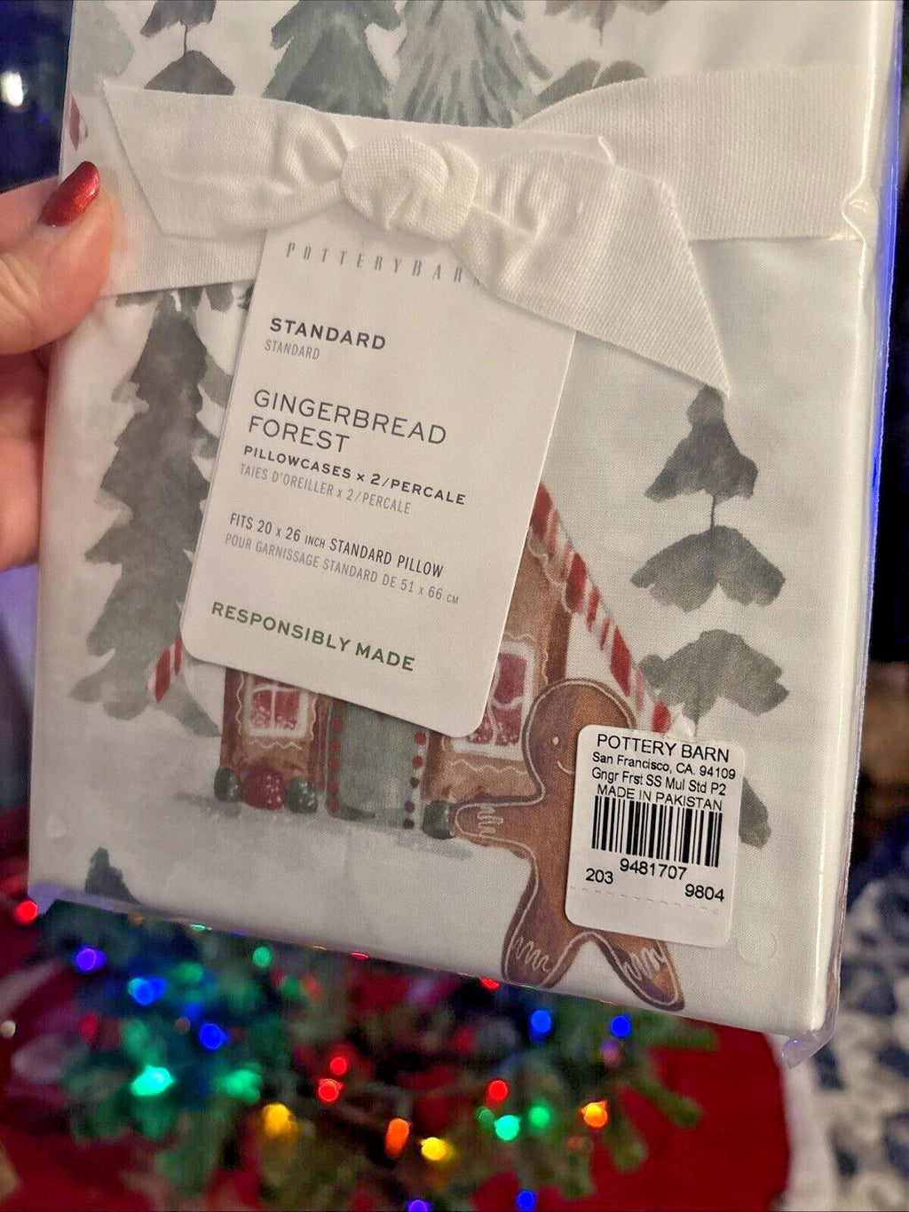 Pottery Barn Disney Holiday Gingerbread Christmas party pillowcase SET 2?? y