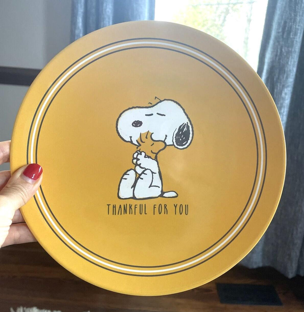 Pottery Barn Snoopy Disney Plate Holiday Thanksgiving + CUP Peanuts Dinner Kid '