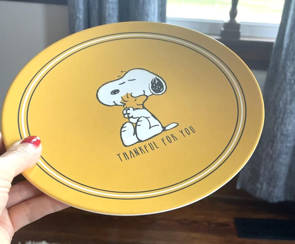 Pottery Barn Snoopy Disney Plate Holiday Thanksgiving + CUP Peanuts Dinner Kid '