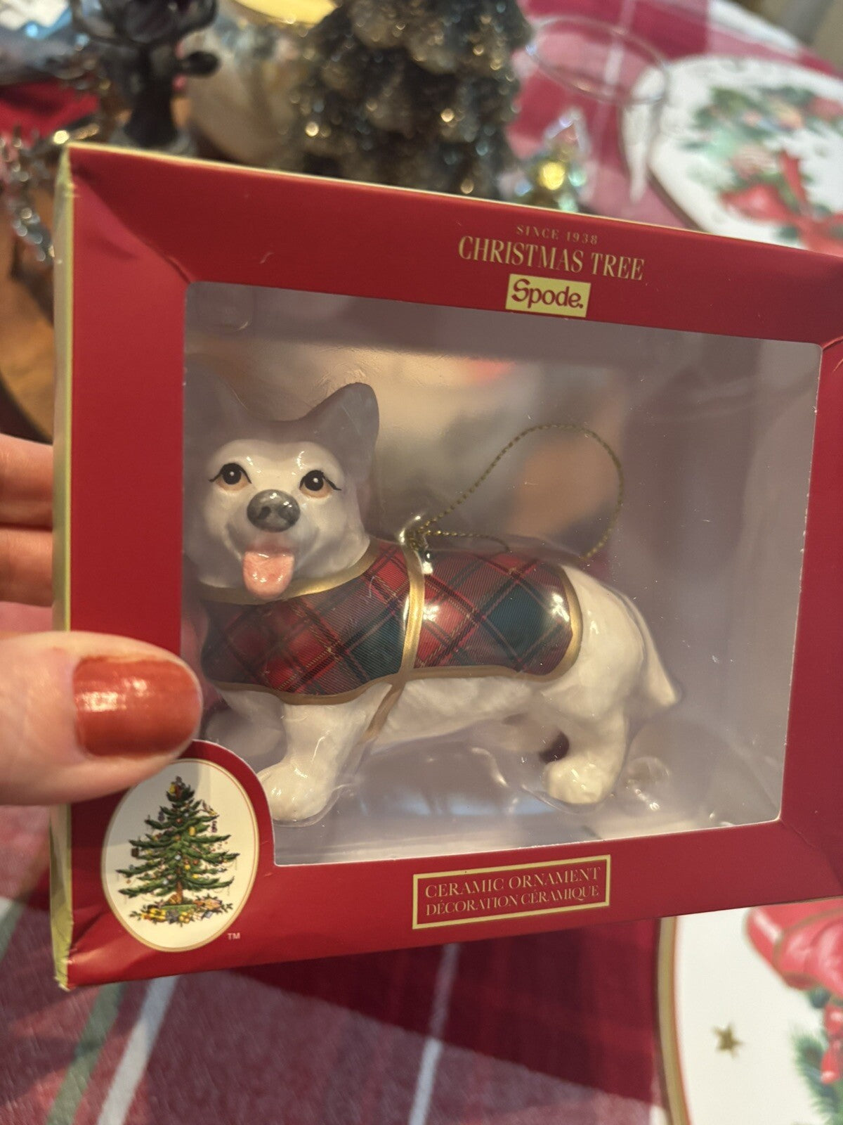 Holiday Ornament Days Christmas Spode party Gift Dog pet kid birthday $79 boxed