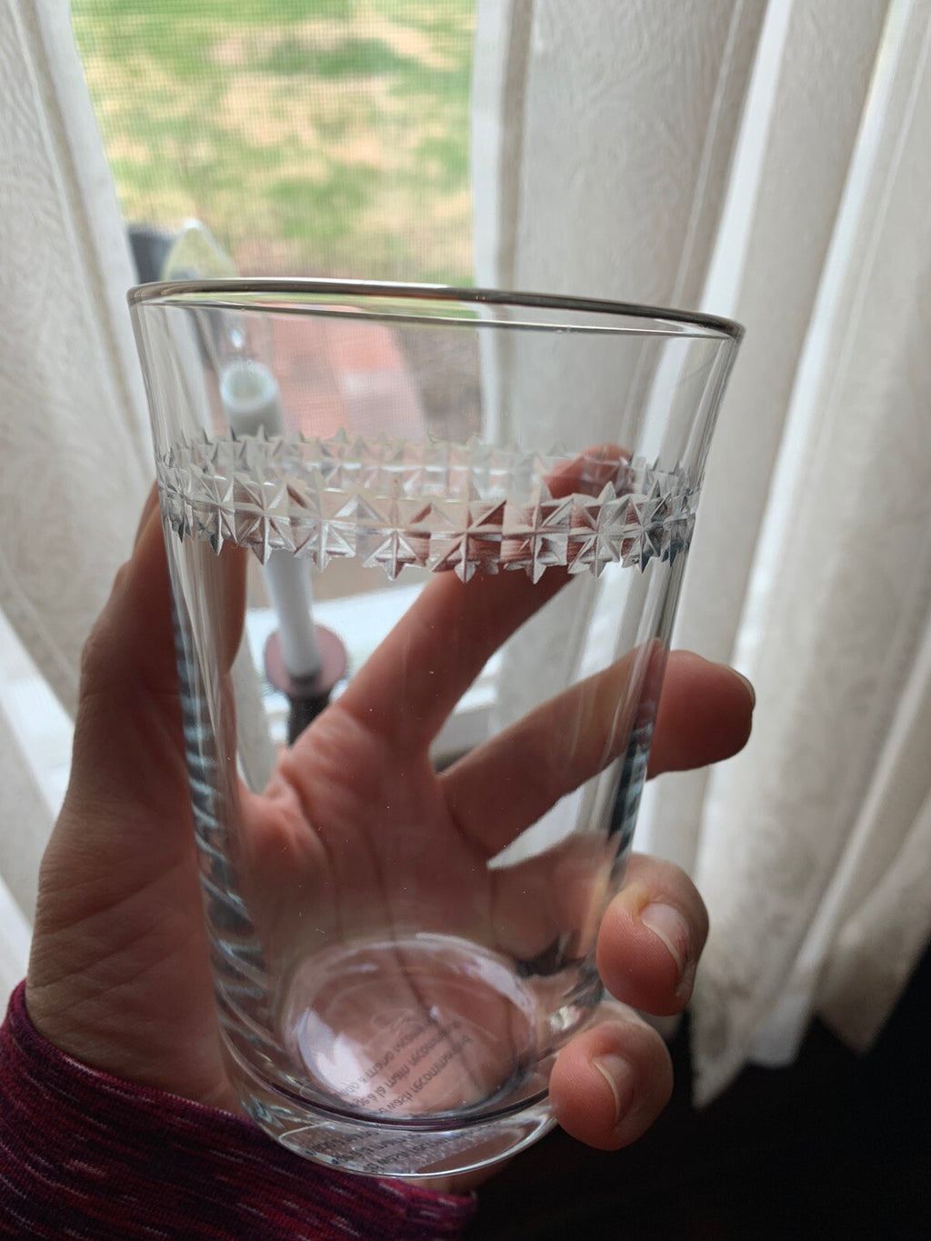 Pottery Barn holiday cup Star Christmas glass Easter juice birthday mom set 4 ]