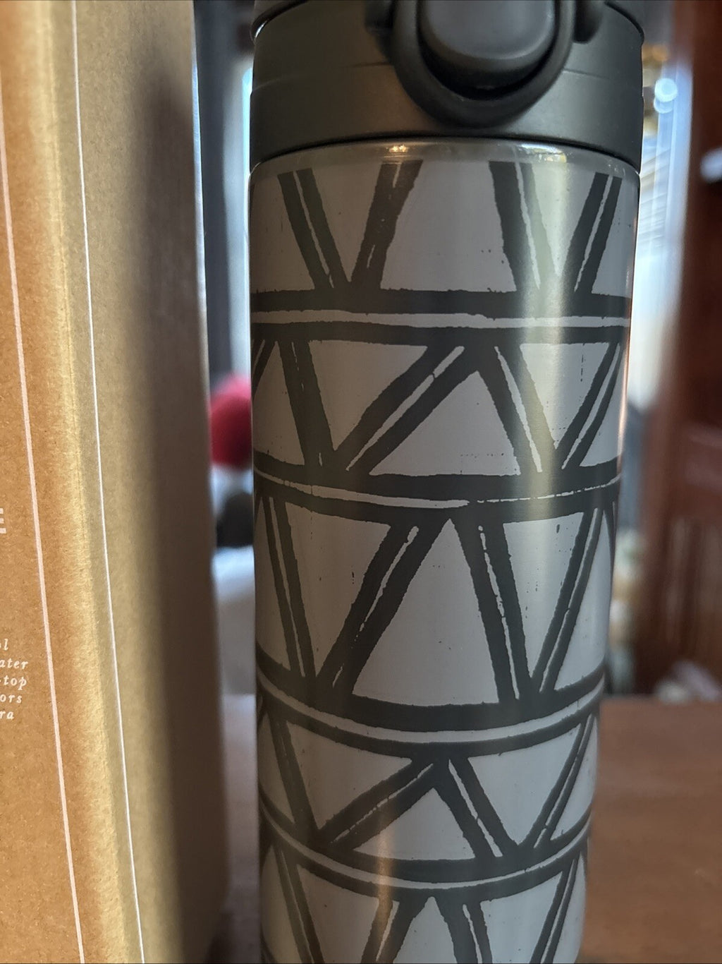 Pottery barn School WATER BOTTLE LARGE Holiday gear up cartoon comic boy Black .