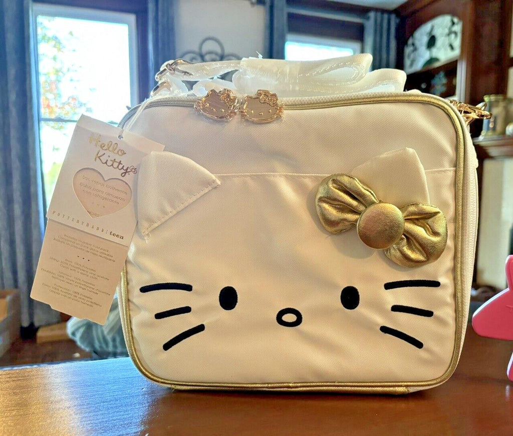Pottery Barn School Disney Hello Kitty Glitter LARGE BACKPACK LUNCH Travel bag .