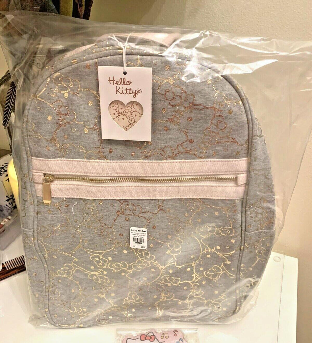 Pottery Barn School Disney Hello Kitty Glitter LARGE BACKPACK LUNCH Travel bag .
