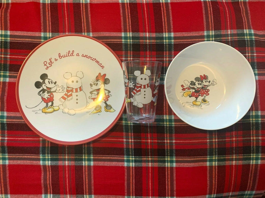 Disney Pottery Barn Mickey Mouse Plate Cup bowl School kids Christmas holiday  '