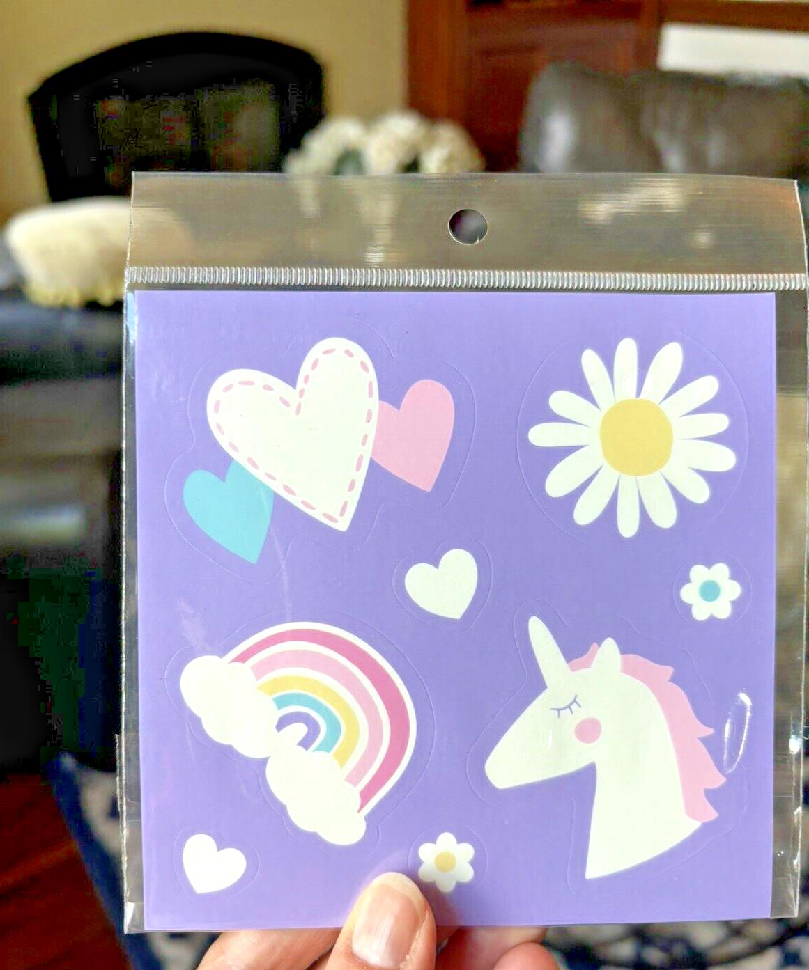 Pottery Barn School Disney Princess Unicorn Rainbow Gift Girl Sticker Set 3 ?? h