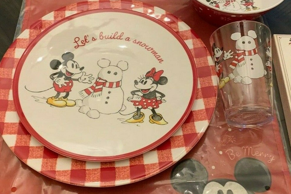 Disney Pottery Barn Mickey Mouse Plate Cup bowl School kids Christmas holiday  '