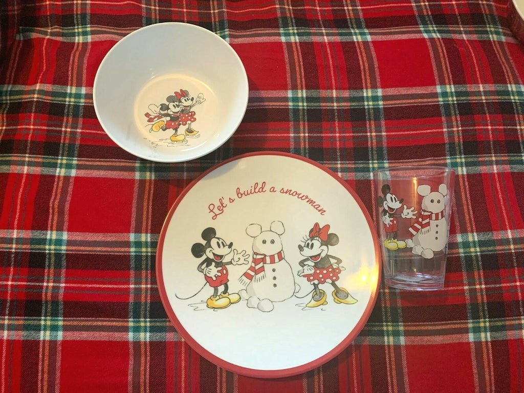 Disney Pottery Barn Mickey Mouse Plate Cup bowl School kids Christmas holiday  '