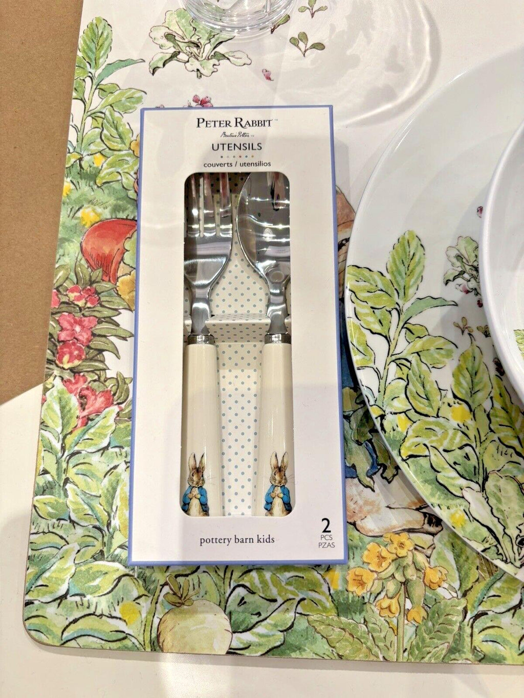 Disney Pottery Barn School Peter Rabbit Utensil Set Party Holiday Kid Gift 1