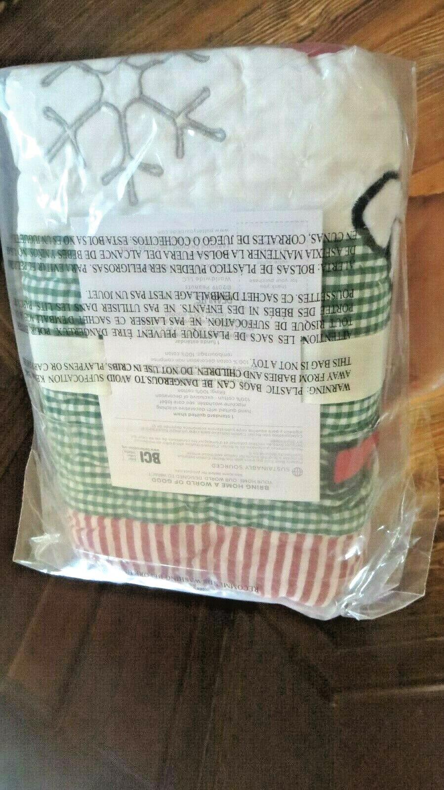 Pottery barn Peanuts Holiday Snoopy pillow SHAM Christmas gift Disney kid gift q