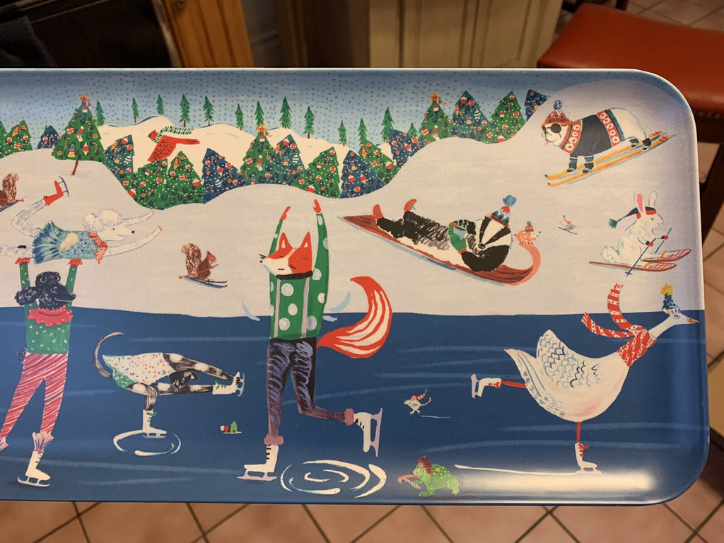 Anthropology Holiday Disney Platter Tray school kid Christmas Tree plate gift '