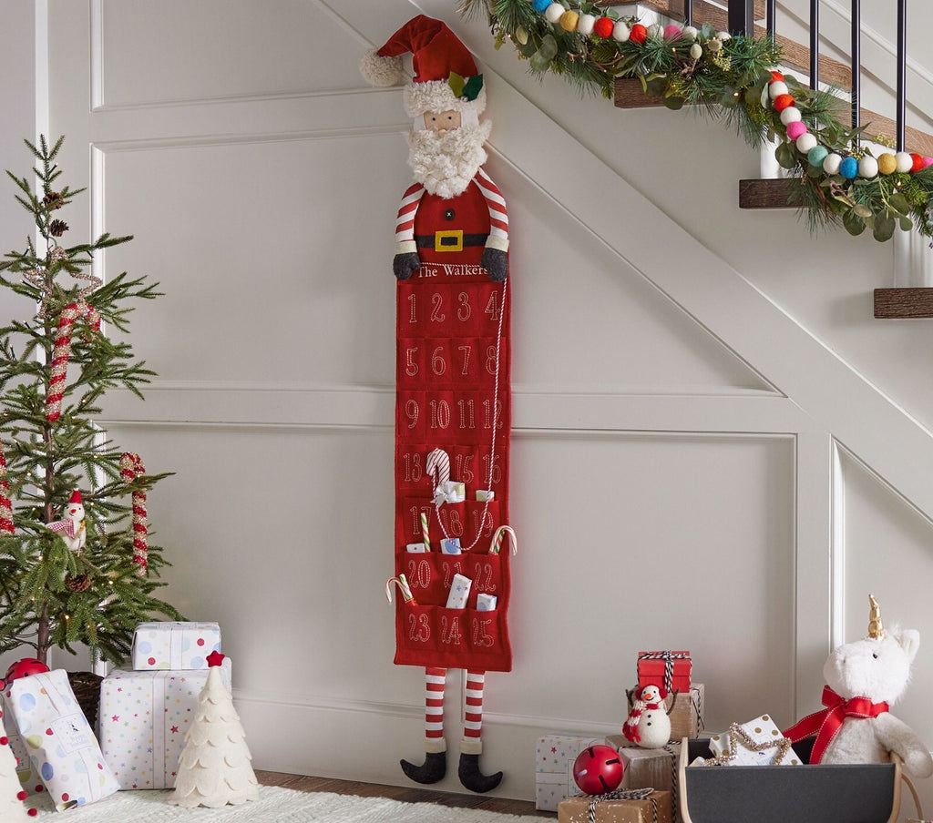 Pottery Barn holiday Santa advent calendar Christmas party gift kid candy cane n