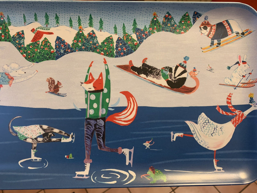 Anthropology Holiday Disney Platter Tray school kid Christmas Tree plate gift '