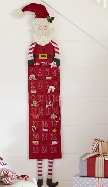 Pottery Barn holiday Santa advent calendar Christmas party gift kid candy cane n