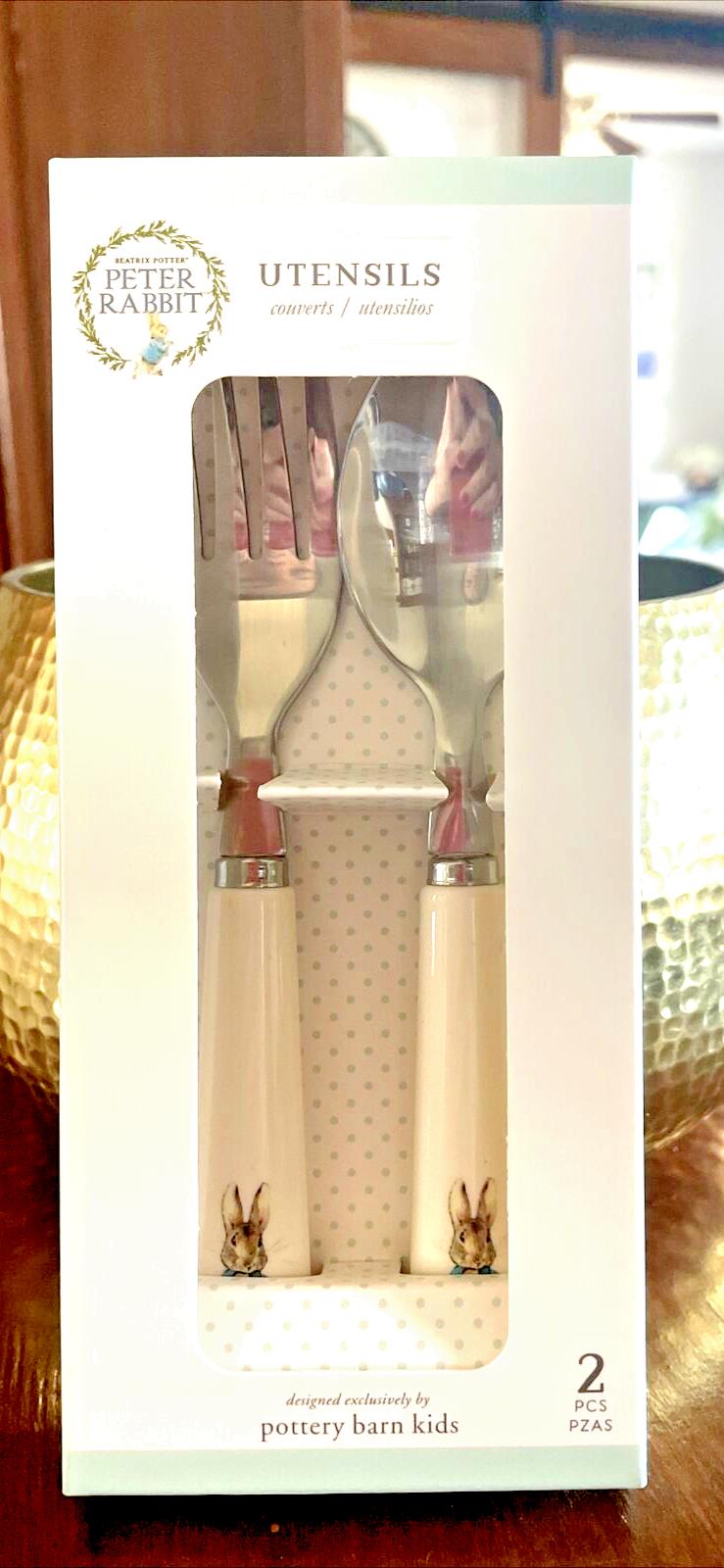 Disney Pottery Barn School Peter Rabbit Utensil Set Party Holiday Kid Gift 1