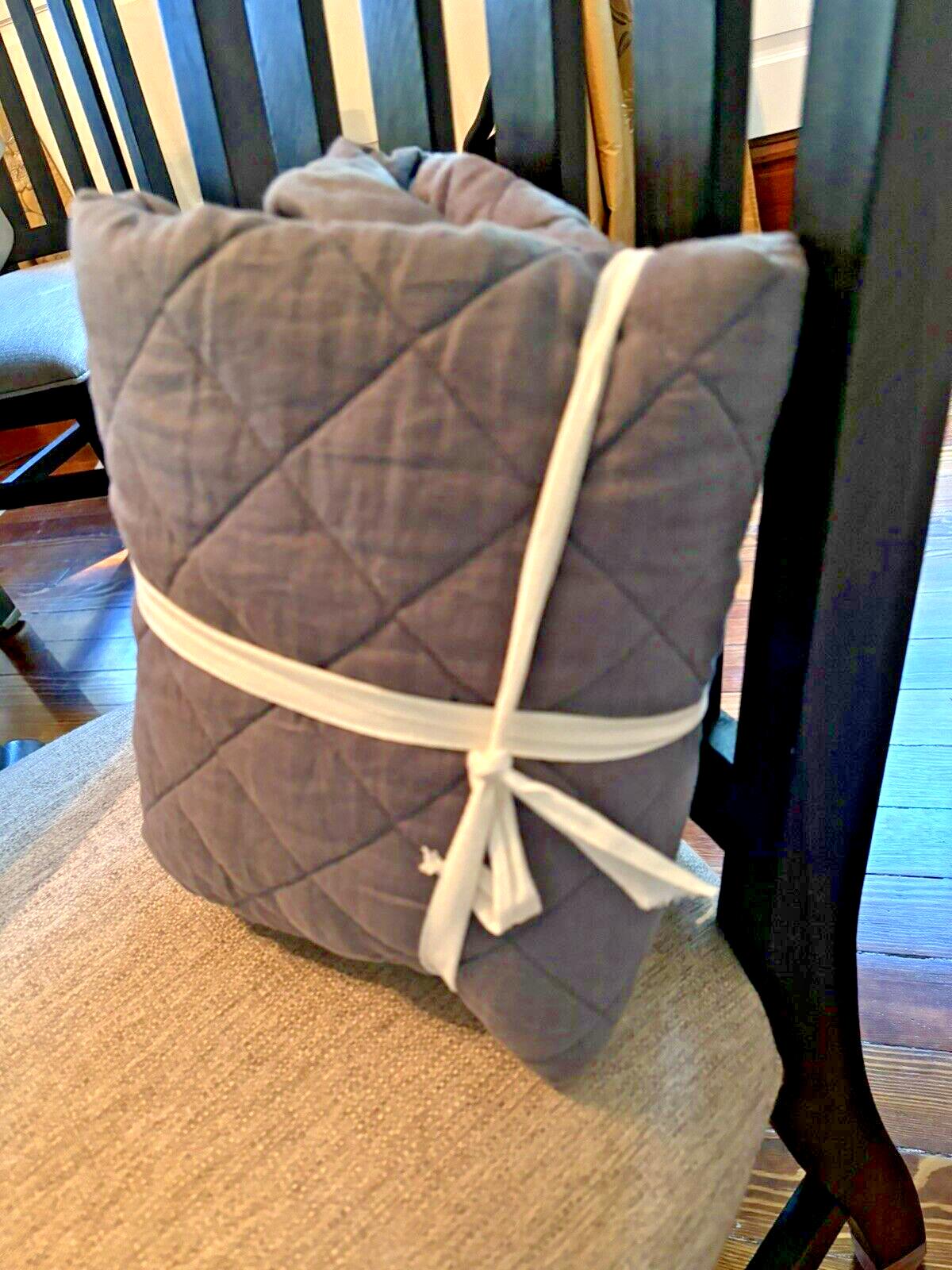 Pottery Barn Belgian FLAX Linen Pillow Sham Diamond BLUE Disney SET 2 holiday m