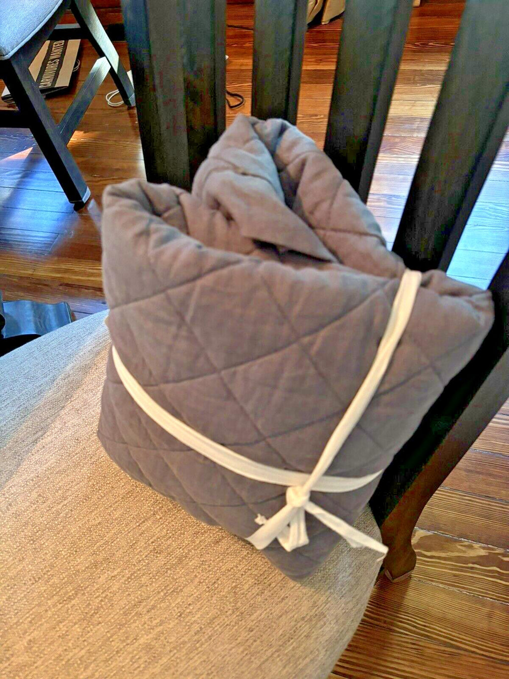 Pottery Barn Belgian FLAX Linen Pillow Sham Diamond BLUE Disney SET 2 holiday m