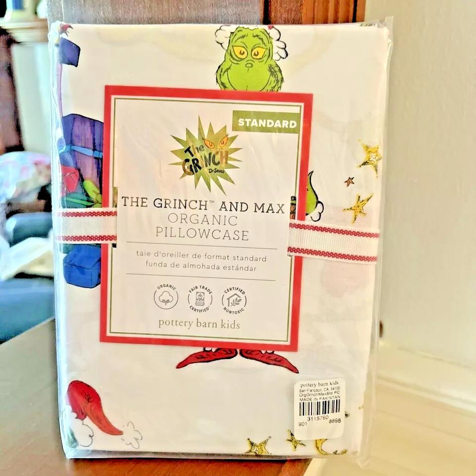 Pottery Barn Grinch Holiday Dr Seuss Christmas Gift dog School Kids Pillowcase 1