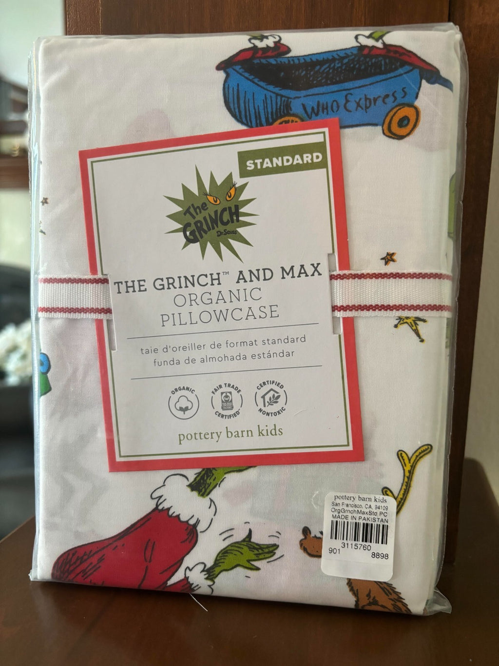 Pottery Barn Grinch Holiday Dr Seuss Christmas Gift dog School Kids Pillowcase 1
