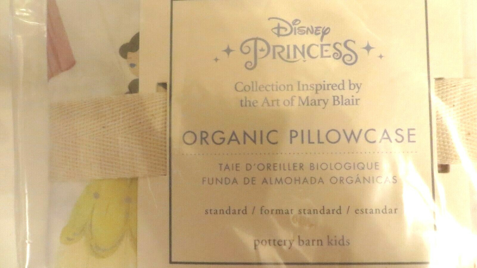 Pottery Barn Holiday Disney pillowcase PRINCESS Belle Ariel School Party ?? ,y