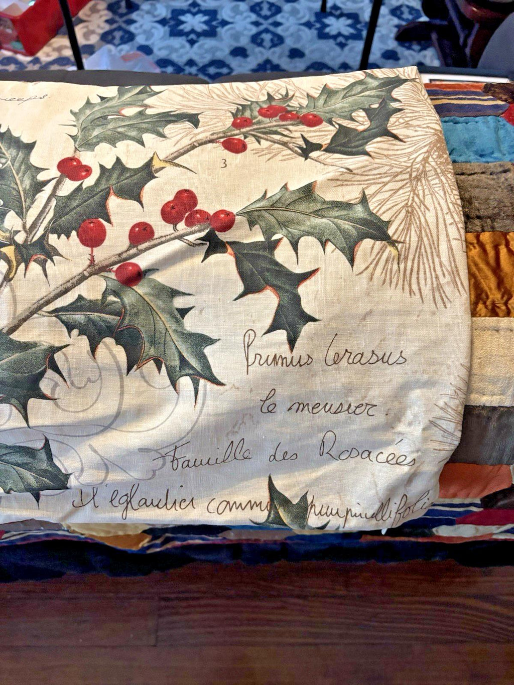 Pottery Barn Christmas Bird Vintage Lumbar ?Pillow Cover Holiday gift Party n