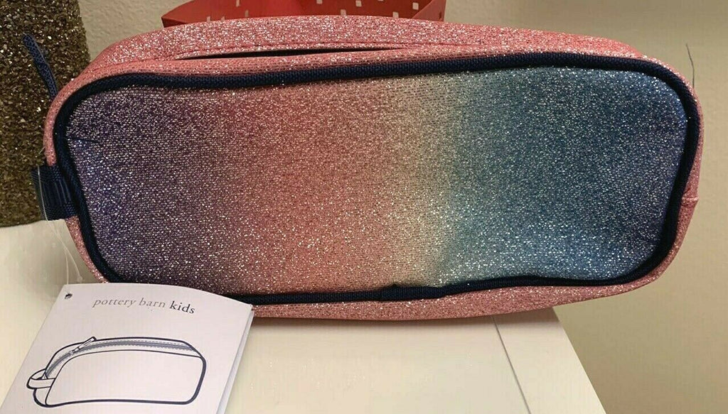 Pottery barn School Glitter pencil CASE+Utensil Set Rainbow Bag disney kid ??