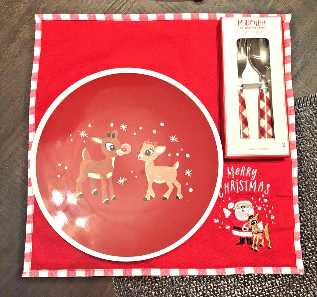 Pottery Barn Disney holiday Dinner SET Rudolph Santa gift Christmas gift