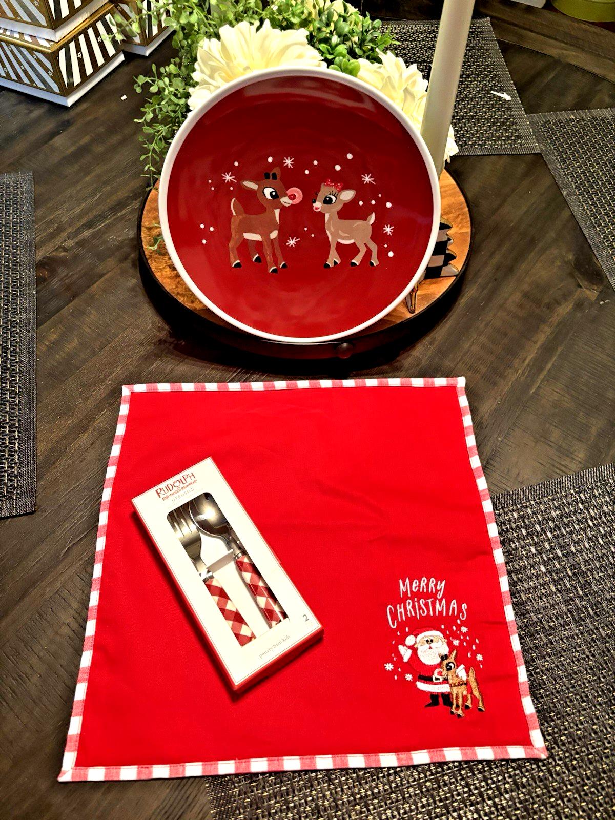 Pottery Barn Disney holiday Dinner SET Rudolph Santa gift Christmas gift