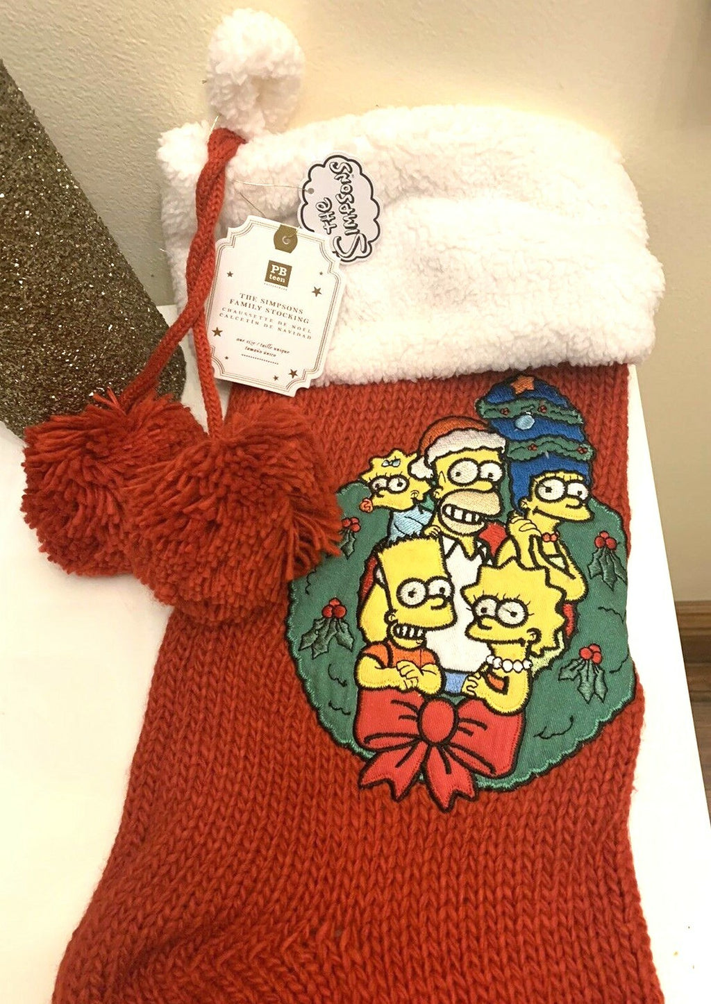 Pottery Barn Holiday Christmas stocking Simpsons Disney teen party gift school {