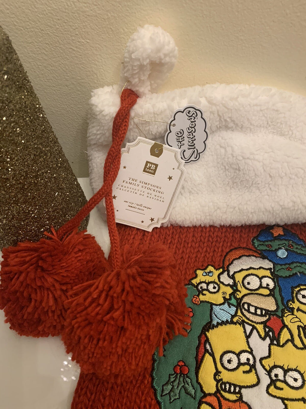 Pottery Barn Holiday Christmas stocking Simpsons Disney teen party gift school {
