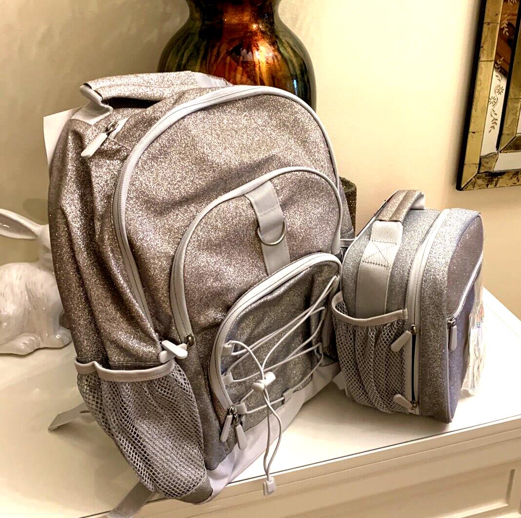 Pottery Barn kid school Disney Glitter backpack Princess+Lunch travel bag girl .