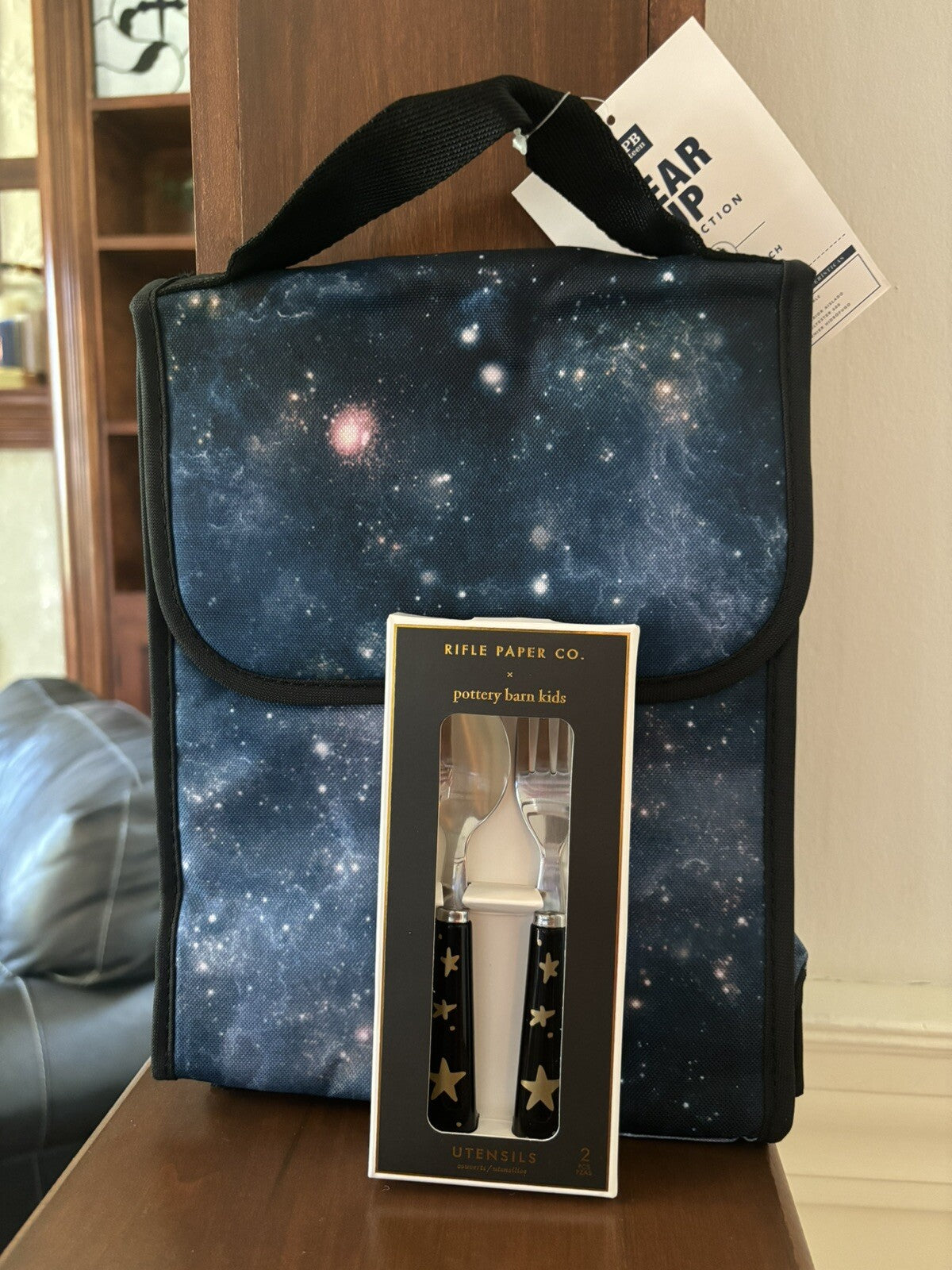 school Pottery Barn LUNCH BAG+utensil Set Disney Solo star wars Galaxy Space .