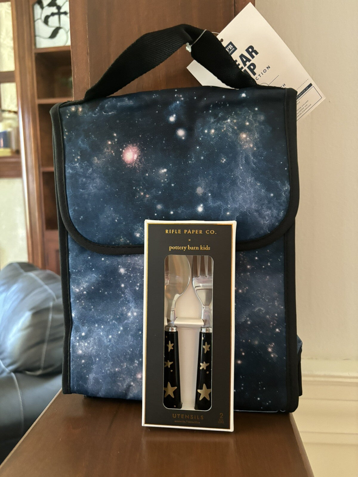 school Pottery Barn LUNCH BAG+utensil Set Disney Solo star wars Galaxy Space .