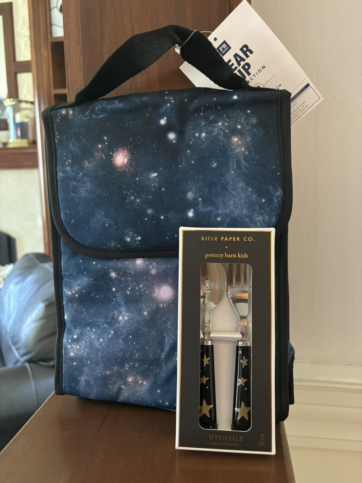 school Pottery Barn LUNCH BAG+utensil Set Disney Solo star wars Galaxy Space .