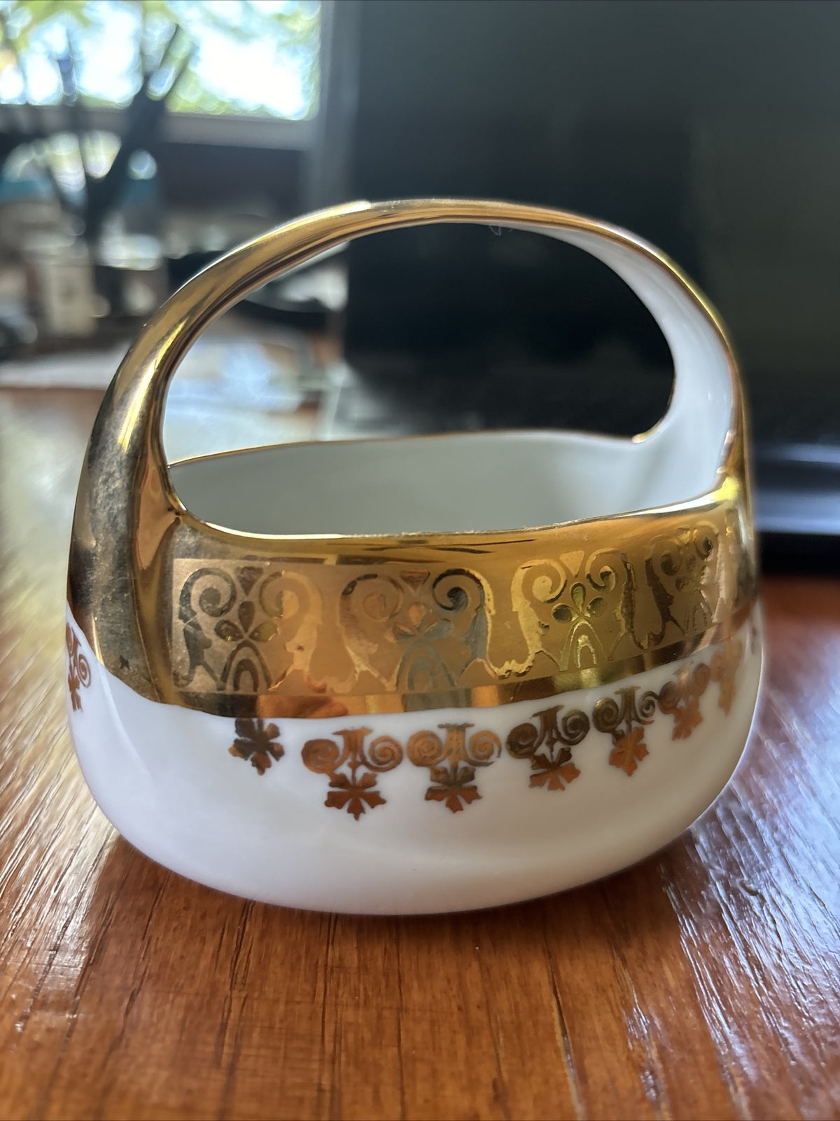 GOLD PORCELAIN Holiday Basket, France holiday party China Decor Party wedding 1