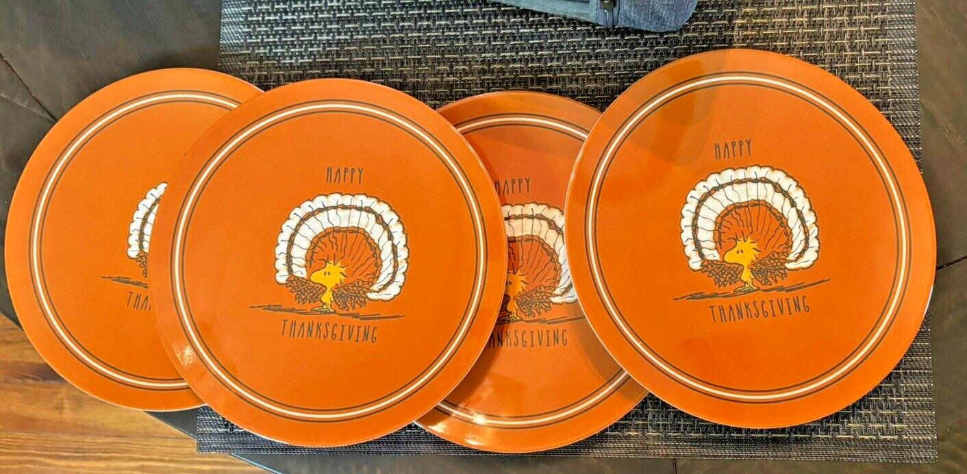 Pottery Barn Peanuts Snoopy holiday Thanksgiving party Disney DINNER PLATE SET 4