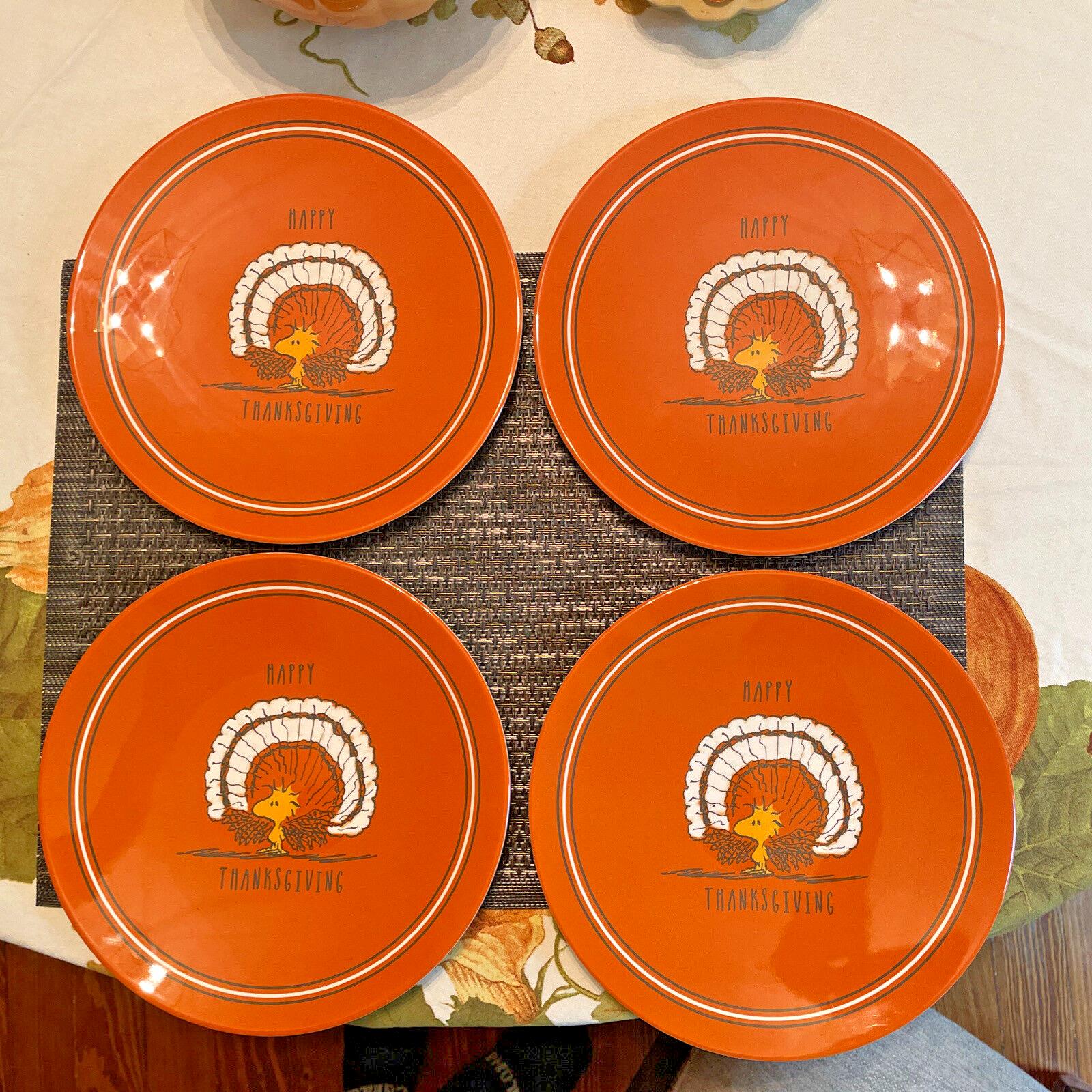 Pottery Barn Peanuts Snoopy holiday Thanksgiving party Disney DINNER PLATE SET 4