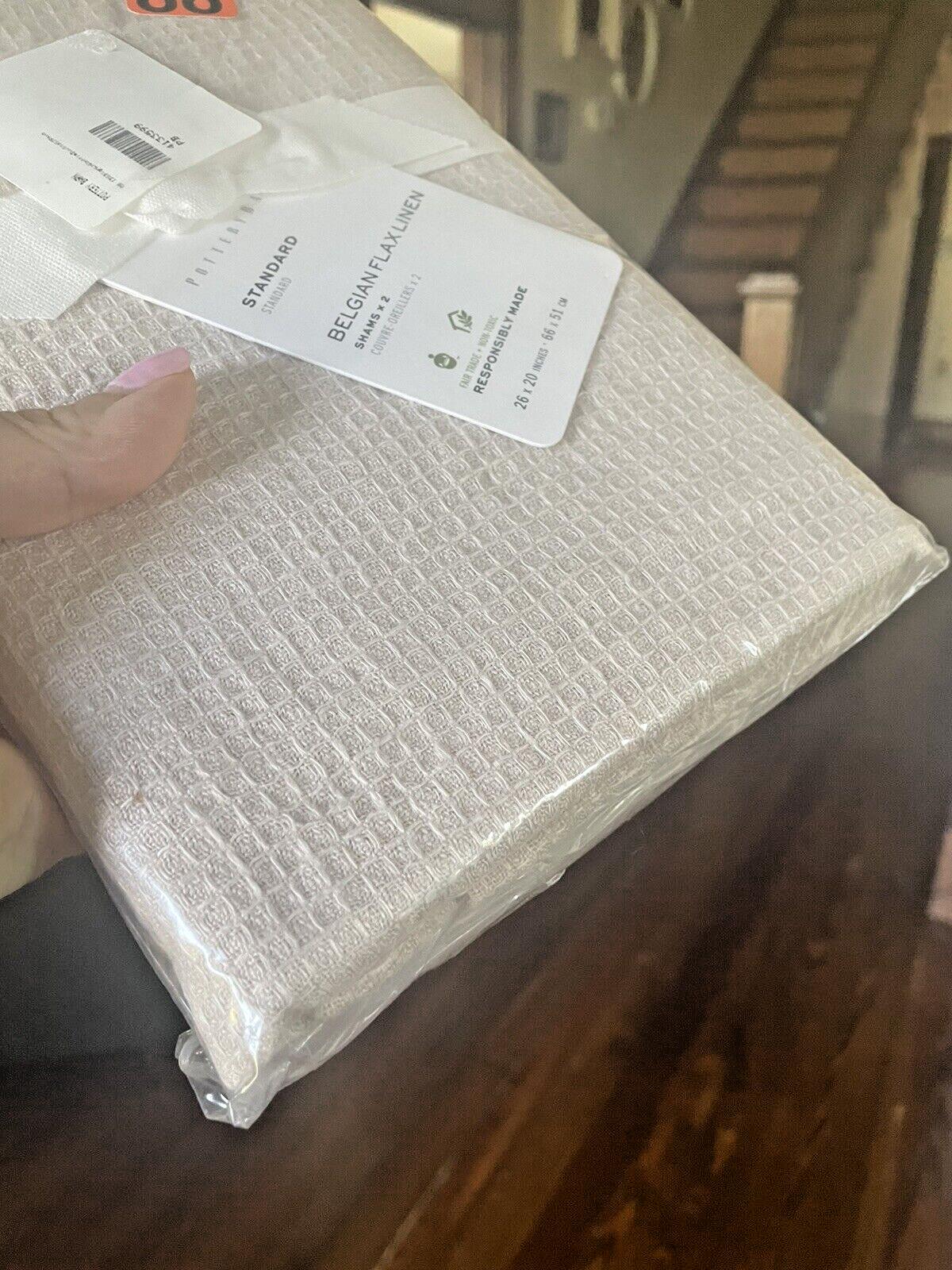 Pottery Barn Belgian Flax Linen Pillow SHAM SET 2 Rose holiday gift =