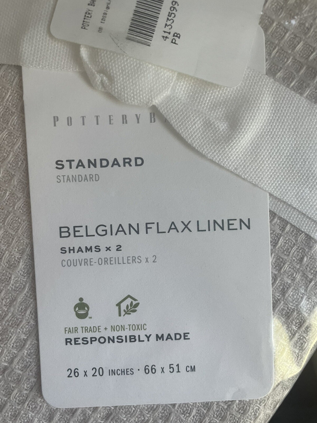 Pottery Barn Belgian Flax Linen Pillow SHAM SET 2 Rose holiday gift =