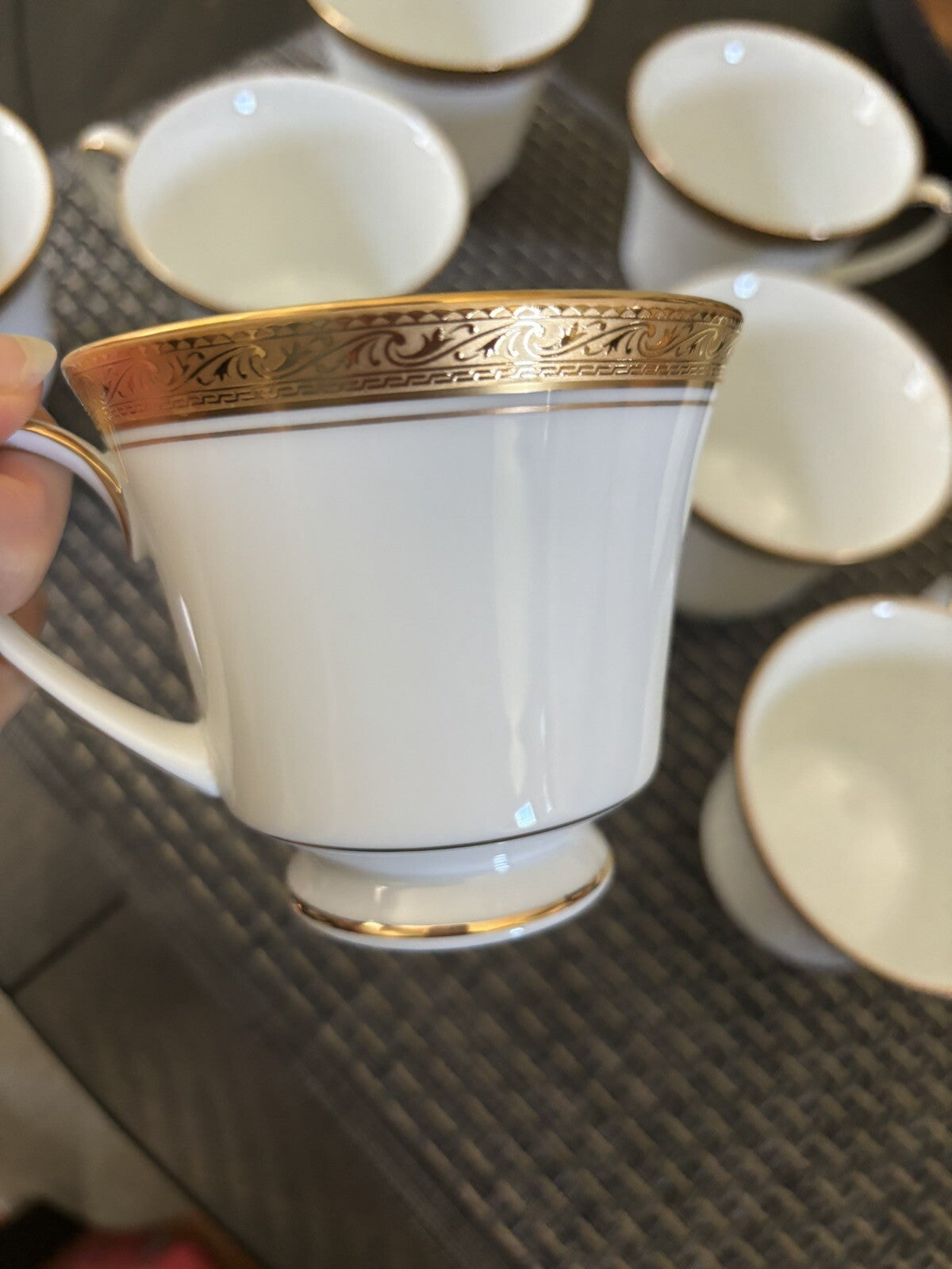 NORITAKE CRESTWOOD GOLD FINE PORCELAIN CUP SET 6!  $299 {