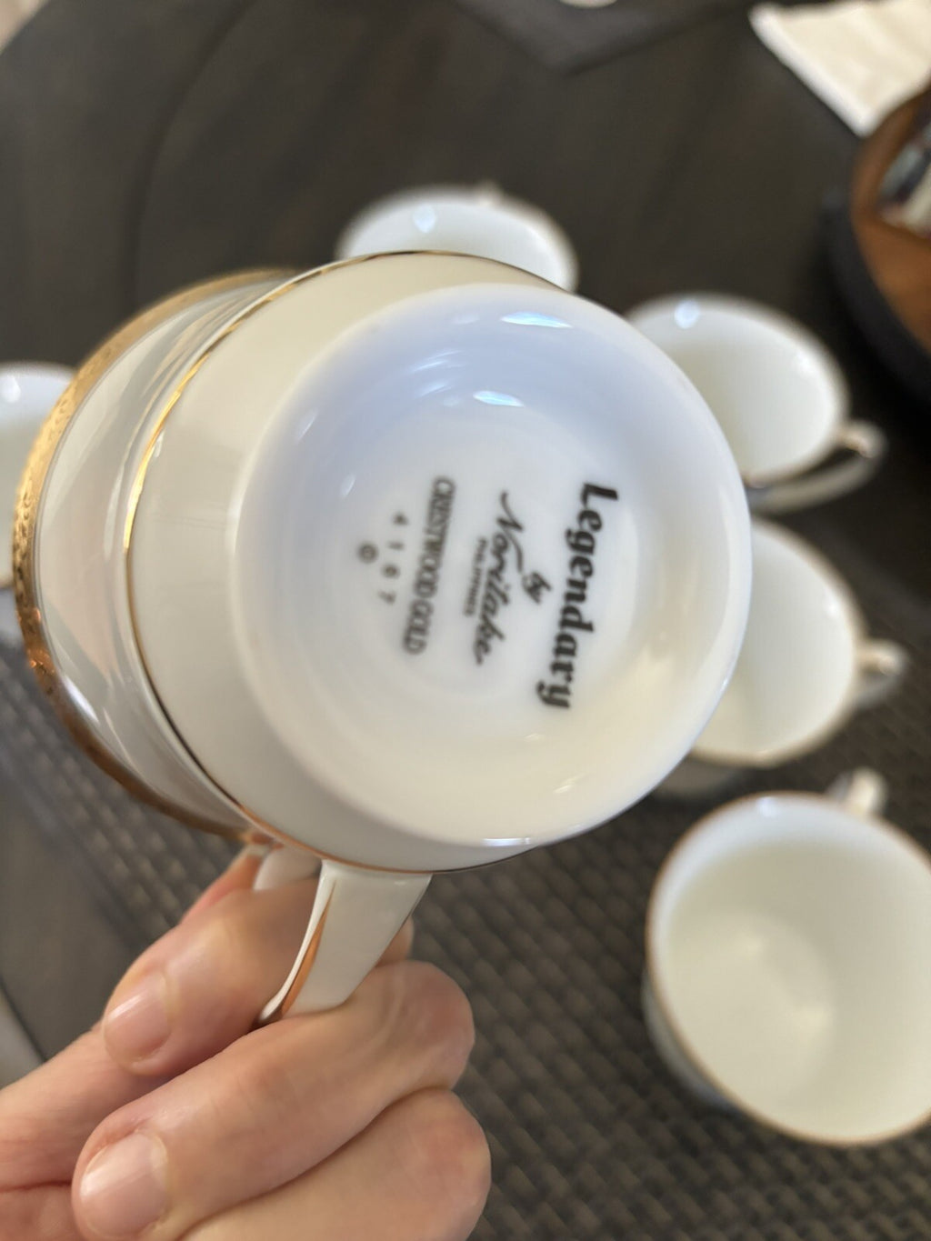 NORITAKE CRESTWOOD GOLD FINE PORCELAIN CUP SET 6!  $299 {