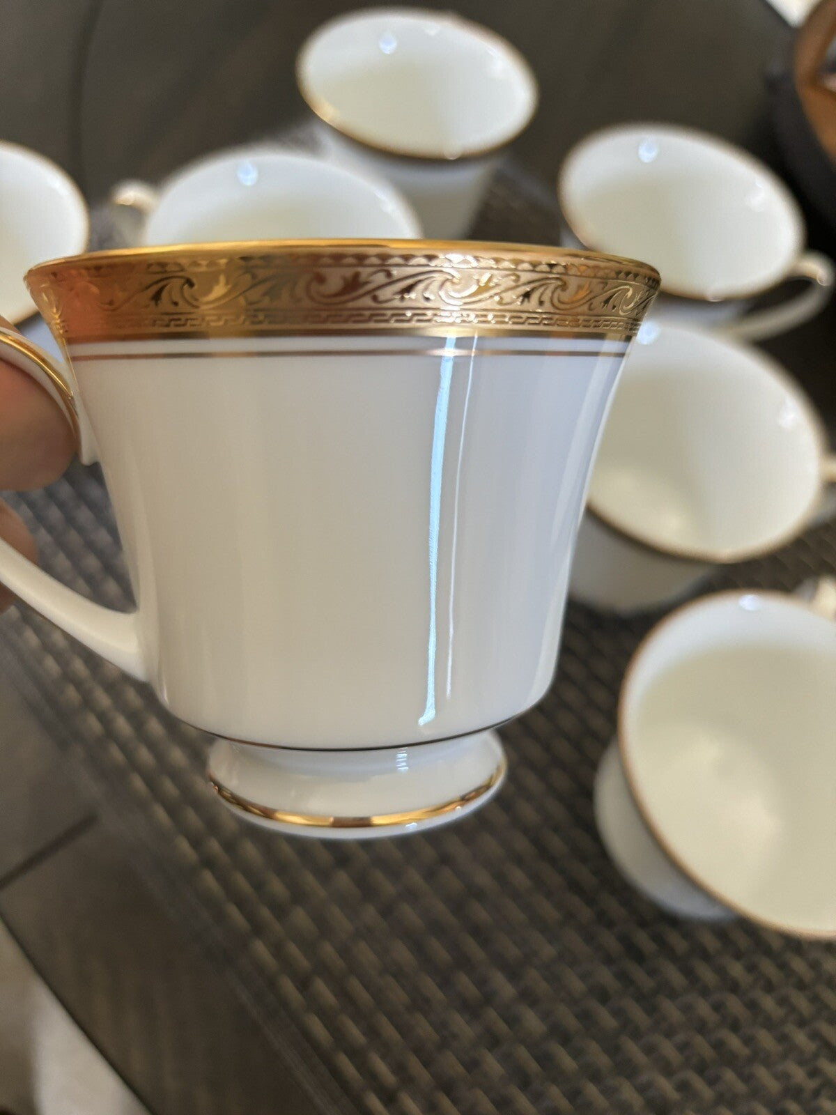 NORITAKE CRESTWOOD GOLD FINE PORCELAIN CUP SET 6!  $299 {