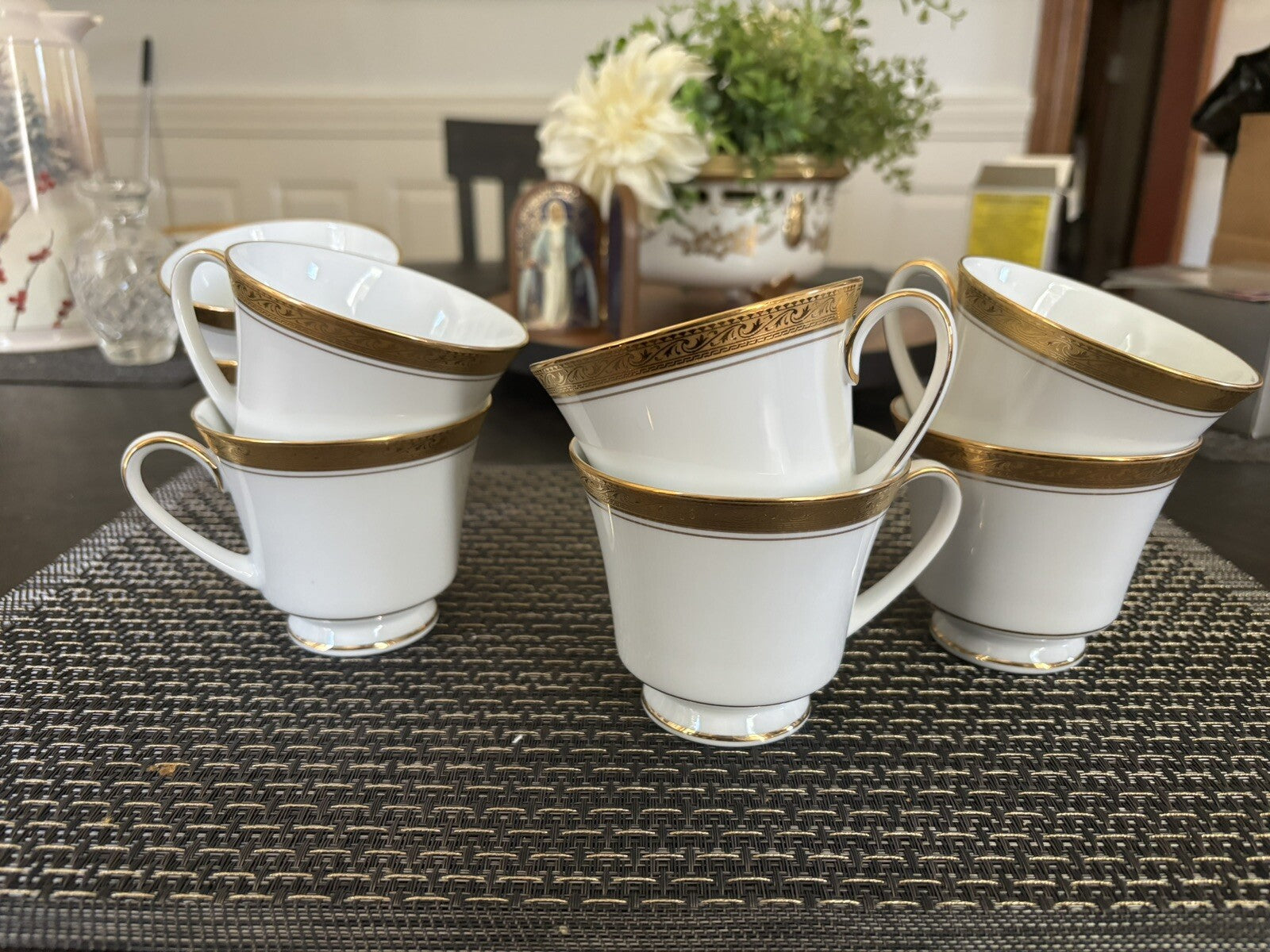 NORITAKE CRESTWOOD GOLD FINE PORCELAIN CUP SET 6!  $299 {