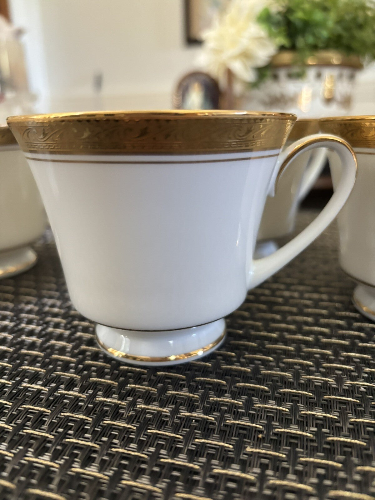 NORITAKE CRESTWOOD GOLD FINE PORCELAIN CUP SET 6!  $299 {