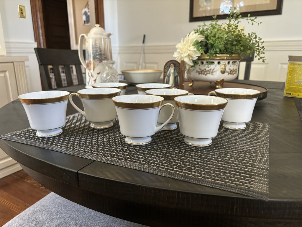 NORITAKE CRESTWOOD GOLD FINE PORCELAIN CUP SET 6!  $299 {