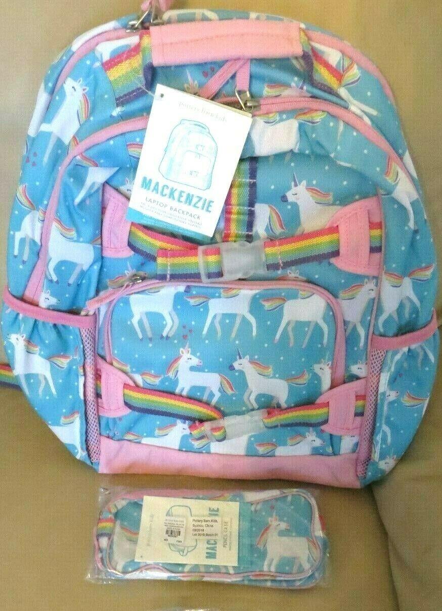 School Pottery barn BACKPACK Disney +Unicorn Pencil case Travel bag rainbow ?? .