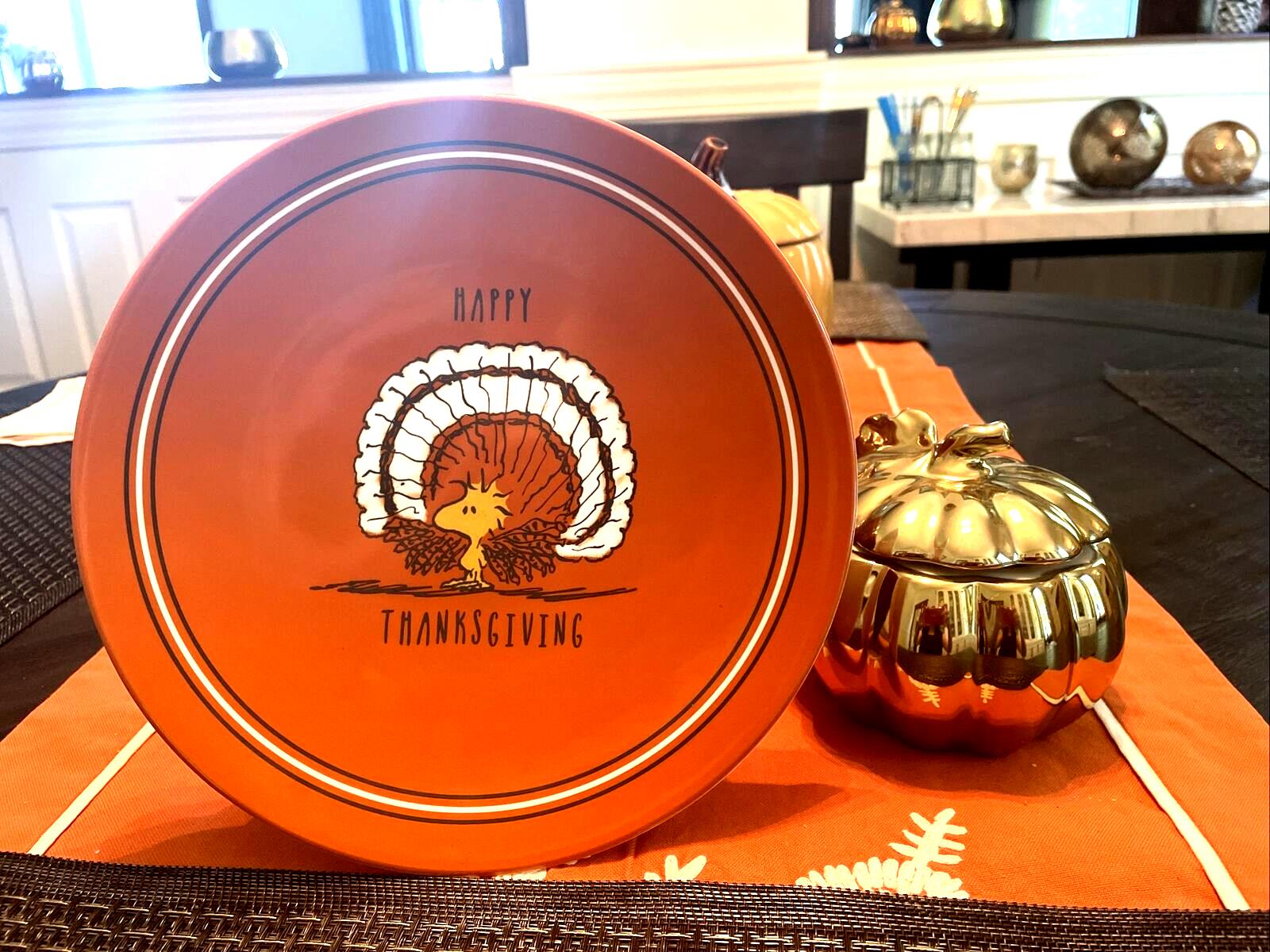 Pottery Barn Snoopy peanuts Disney Holiday gift Thanksgiving Kid Dinner Set 2.