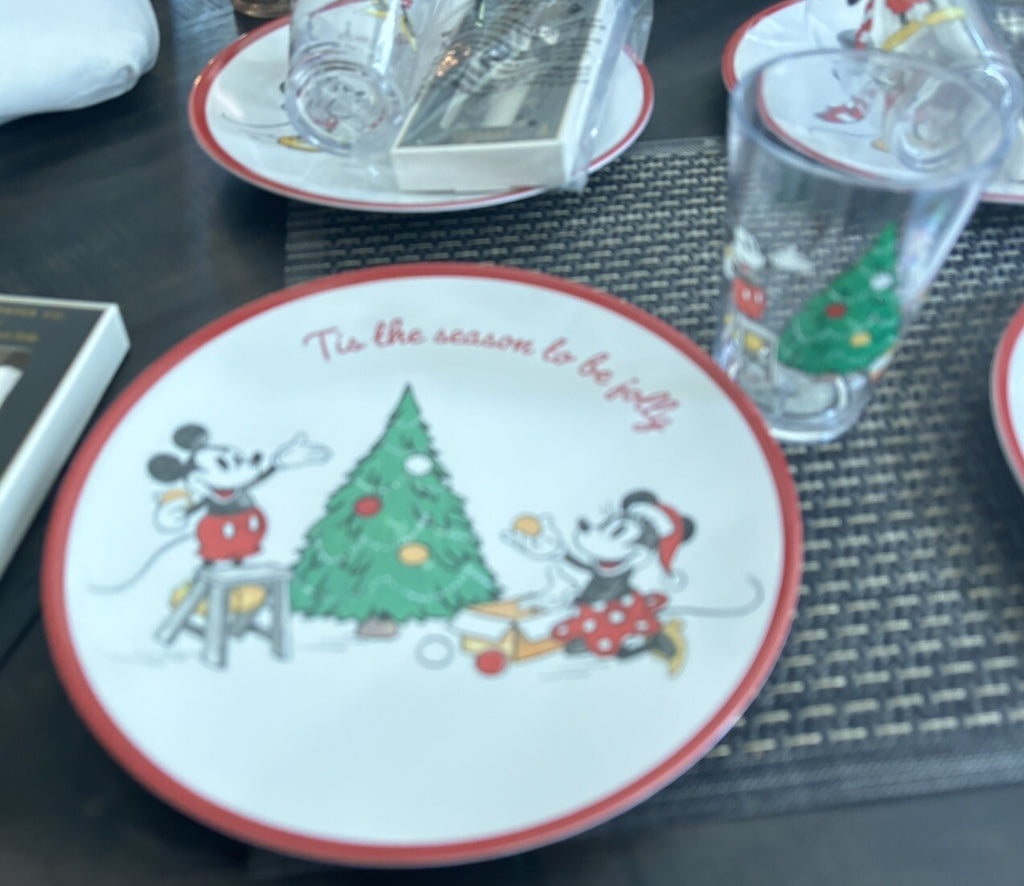 Pottery Barn Mickey Mouse Plate+CUP+PLACE MAT Christmas holiday Disney Gift ??1