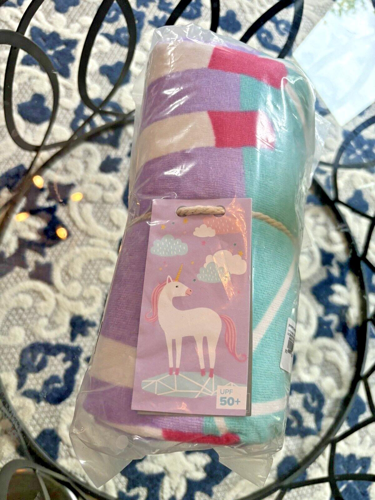 Pottery barn Disney BATH towel kid Beach UNICORN RAINBOW Travel school girl -